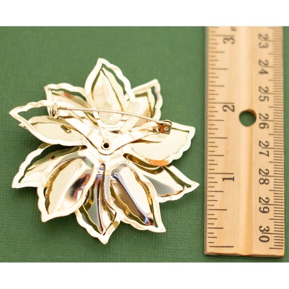 Vintage Victorian Gold Tone Floral Brooch K9 - Picture 2 of 2